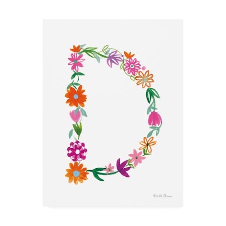 Farida Zaman 'Floral Alphabet Letter Iv' Canvas Art,24x32